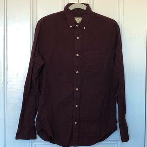 Club Monaco Flannel Buttonup - Maroon (Small)